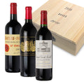 Figeac 2010, Palmer 2005, Leoville Las Cases 2000 Sammlerbox - 3 Flaschen Rotwein trocken (0,75 l) in limitierter Holzbox