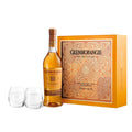Glenmorangie The Original Emblem Geschenkset mit Flasche 700 mL und 2 Gläsern - Liwaldo