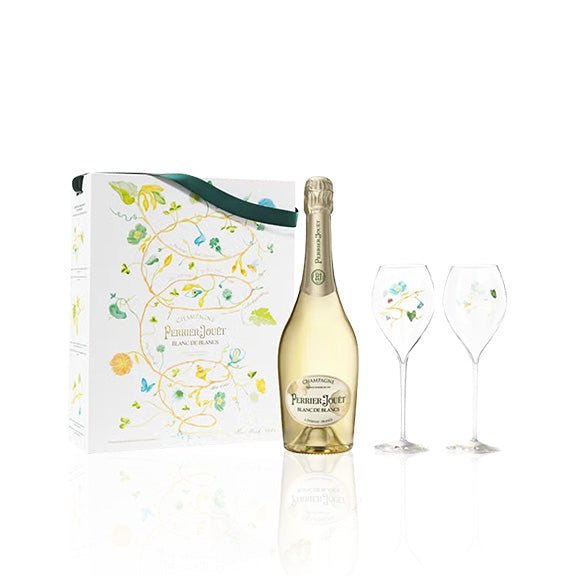 Perrier-Jouet Blanc de Blancs Geschenkset mit 2 Gläsern 12,5% vol. 0,75L