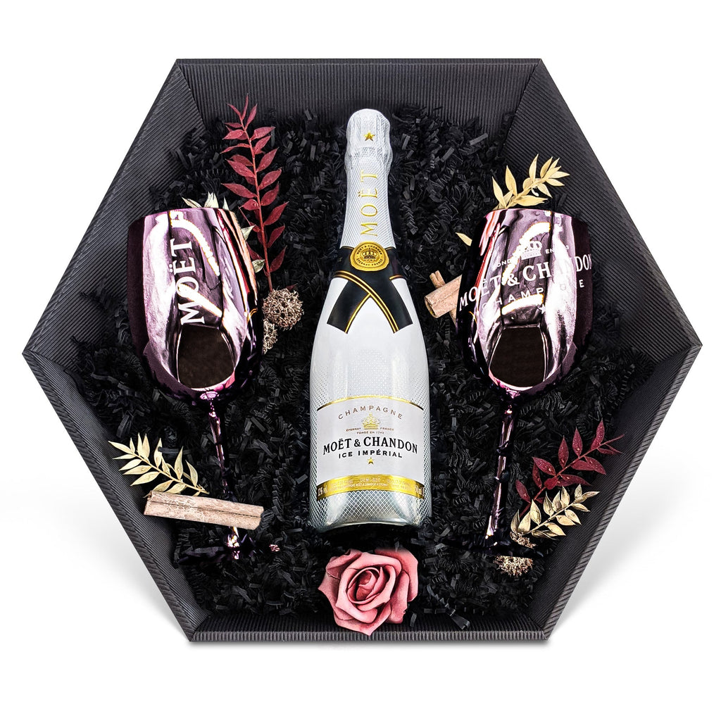 Geschenkset Champagner Moët & Chandon Ice Impérial Champagne 12% 0,75 l inkl. Moët Ice Kelche LIMITIERT - Liwaldo