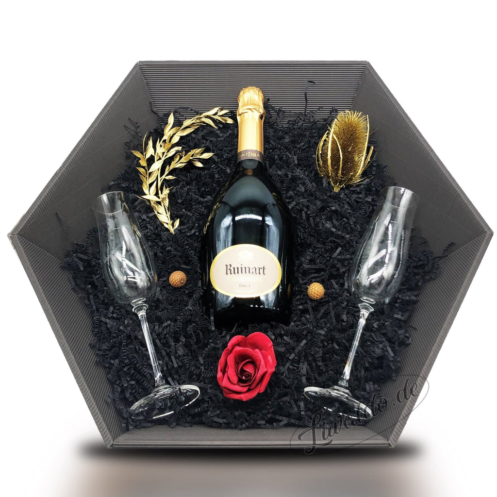 Radolin (Ruinart Champagne 1729 12,5% 0,75 l) Geschenkkorb Champagner & Gläser - Liwaldo